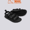 Sandal nam nữ unisex Rova 3 quai ngang RV3408BB màu đen