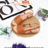 Sandal nữ quai ngang bản to hiệu MOL MQ06Br màu nâu