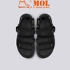 Sandal nam nữ unisex Rova 3 quai ngang RV3408BB màu đen