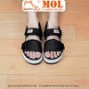 Giày sandal nam nữ unisex quai ngang hiệu Vento SD10033B2 màu đen