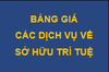 BẢNG GIÁ CÁC DỊCH VỤ VỀ SỞ HỮU TRÍ TUỆ