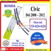 Bộ 2 thanh gạt nước mưa ô tô Nano xương mềm cao cấp dành cho hãng xe Honda: Accord-Civic-Hrv-City-Jazz-Crv