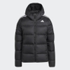 Áo Khoác Nữ Lông vũ Adidas Chính hãng - Essentials Midweight Down Hooded Jacket - Black | JapanSport GT9175