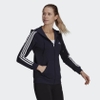 Áo Khoác Adidas Nữ Chính Hãng - Essentials French Terry 3-Stripes Full-Zip Hoodie - Đen | JapanSport GL0804