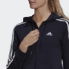 Áo Khoác Adidas Nữ Chính Hãng - Essentials French Terry 3-Stripes Full-Zip Hoodie - Đen | JapanSport GL0804