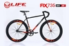 Xe đạp Fixed Gear LIFE Fix735: Khung thép cường lực sơn tĩnh điện, tem sơn bốc lửa, vành nhôm chém gió cao 6cm, Lốp 700x23C