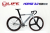 Xe đạp Fixed Gear LIFE HORSE 3 đao: Full Nhôm nhẹ không mối hàn thiết kế khí động học, vành chém gió cao 6cm, Bánh 3 đao cực chất