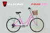 Xe đạp mini FASCINO FD26: Khung thép + Bộ truyền động SHIMANO 6 cấp độ, Bánh 26'' - Xe đạp thành phố Dành cho Phái đẹp