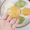Khuôn nhấn trung thu lò xo 3D 50-65g 2 mặt ấm trà