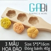 Khuôn trung thu gỗ 3 mẫu hoa 50g