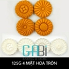 Khuôn trung thu lò xo 4 mặt hoa tròn 125g