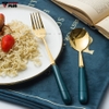 Đũa Dao Nĩa Thìa Muỗng Bằng Sứ / Bộ đồ ăn sứ phong cách Bắc Âu xanh cổ vịt sang trọng (PL-0631) - gia dụng plus