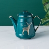 Bộ ấm trà sứ xanh ngọc cổ vịt, hươu sừng tấm quý tộc phong cách Bắc Âu sang trọng Qianhuiju (QH-0610) - gia dụng plus