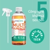 Xịt làm sạch bếp hữu cơ cho da nhạy cảm hương quýt, vải Stanhome Multi Surface Care Mandarine & Litchi 500ml