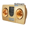 Đèn sưởi nhà tắm Kottmann 2 bóng kèm thổi gió nóng K2B-HW-G Hàng Chính Hãng