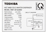 Cây nước nóng lạnh Toshiba RWF-W1669BV(K1)