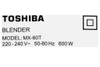 Máy xay sinh tố Toshiba MX-60TH