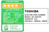 Nồi cơm điện cao tần Toshiba 1.8 lít RC-18IX1PV