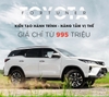 Bảng giá xe Toyota Fortuner 2021 tháng 07 năm 2021