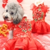 Váy tết bông hoa cho thú cưng, chó mèo