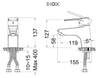 Vòi Chậu Lavabo CAESAR B400CU Nóng Lạnh Bộ Xả Nhấn