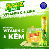 Viên sủi Plusssz Max vitamin C + Zin C (kẽm) vị chanh không đường hỗ trợ tăng cường sức đề kháng