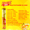 Viên sủi Plusssz Max Multivitamin vị Cam không đường hỗ trợ tăng cường sức đề kháng vững vàng sức khỏe