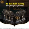 Bộ Bát Kiết Tường (Bát Đại Cát Tường - Tám Tướng Cát Tường) Cao 20.5cm Bằng Đồng Đen Nguyên Chất, Hoàn Thiện Thủ Công BBKT25