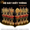 Bộ Bát Kiết Tường (Bát Đại Cát Tường - Tám Tướng Cát Tường) Bệ Sen Cao 18cm Bằng Hợp Kim Cao Cấp, Hoàn Thiện Thủ Công BBKT07 cao cấp