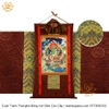 Cuộn Tranh ThangKa Phật Tara Xanh Lục Độ Phật Mẫu Bằng Vải Gấm cát tường vật phẩm phong thủy như ý