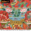 Cuộn Tranh ThangKa Phật Liên Hoa Sinh Bằng Vải Gấm mạnh khỏe phúc lộc trường thọ hạnh phúc