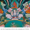 Cuộn Tranh ThangKa Phật Liên Hoa Sinh Bằng Vải Gấm cát tường vật phẩm phong thủy như ý