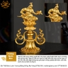 |Cao 20.5cm| Bộ Thất Bảo Luân Vương Bằng Bằng Đồng Nguyên Chất Mạ Vàng, Hoàn Thiên Thủ Công BTBLV05