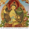 Cuộn Tranh ThangKa Ngài Văn Thù Bồ Tát Bằng Vải Gấm Cao Cấp, quà tặng quà tân gia quà tặng phong thủy