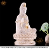 |Cao 21cm| Tượng Phật Quan Âm Bồ Tát (Dáng Ngự Lãm) Bằng Lưu Ly Cao Cấp Màu Vàng Thiết Kế Sang Trọng TP198