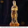 Tượng Phật Quan Thế Âm Bồ Tát(Dáng Đứng) Bằng Lưu Ly Cao Cấp Màu Vàng vật phẩm phong thủy may mắn cát tường như ý