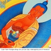 Cuộn Tranh ThangKa Ngài A Di Đà Phật Bằng Vải Gấm Cao Cấp, quà tặng tinh tế quà tặng cao cấp