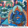 Cuộn Tranh ThangKa Phật Tara Xanh Lục Độ Phật Mẫu Bằng Vải Gấm Cao Cấp, cầu tài lộc chiêu tài hóa giải vận đen bình an