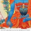 Cuộn Tranh ThangKa Phật Dược Sư Bằng Vải Gấm Cao Cấp, cầu tài lộc chiêu tài hóa giải vận đen bình an