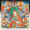 Cuộn Tranh ThangKa Phật Liên Hoa Sinh Bằng Vải Gấm Cao Cấp cầu tài lộc chiêu tài hóa giải vận đen bình an