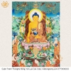 Cuộn Tranh ThangKa Phật Thích Ca Bằng Vải Gấm Cao Cấp, pháp bảo pháp khí phật bồ tát thần thánh