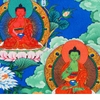 Cuộn Tranh ThangKa Phật Thích Ca Bằng Vải Gấm Cao Cấp, vật phẩm phong thủy may mắn vật phẩm phong thủy