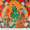 Cuộn Tranh ThangKa Phật Tara Xanh Lục Độ Phật Mẫu Bằng Vải Gấm Cao Cấp, quà tặng tinh tế quà tặng cao cấp