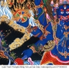 Cuộn Tranh ThangKa Phật Đại Uy Đức Minh Vương Yamatanka Bằng Vải Gấm Cao Cấp, pháp bảo pháp khí phật bồ tát thần thánh