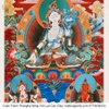 Cuộn Tranh ThangKa Ngài Quan Âm Bồ Tát Bằng Vải Gấm  Cao Cấp, mạnh khỏe phúc lộc trường thọ hạnh phúc