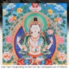 Cuộn Tranh ThangKa Ngài Quan Âm Tứ Thủ Bằng Vải Gấm Cao Cấp, pháp bảo pháp khí phật bồ tát thần thánh