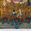 Cuộn Tranh ThangKa Phật Tara Xanh Lục Độ Phật Mẫu Bằng Vải Gấm cát tường vật phẩm phong thủy như ý