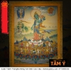 Cuộn Tranh ThangKa Phật Tara Xanh Lục Độ Phật Mẫu Bằng Vải Gấm vật phẩm phong thủy may mắn cát tường như ý