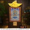 Cuộn Tranh ThangKa Phật Tara Xanh Lục Độ Phật Mẫu Bằng Vải Gấm Cao Cấp, Kiểu 8, TCT85