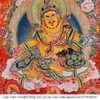 Cuộn Tranh ThangKa Phật Hoàng Thần Tài Bằng Vải Gấm Cao Cấp, cầu tài lộc chiêu tài hóa giải vận đen bình an